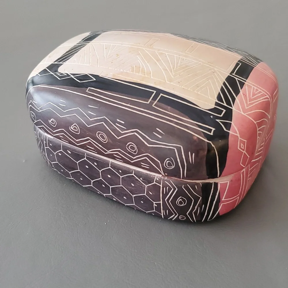 Besmo Soap Stone Hand Carved Trinket Box